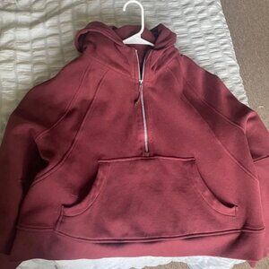Lululemon Oversized Scuba 1/2 Half Zip in Red Merlot